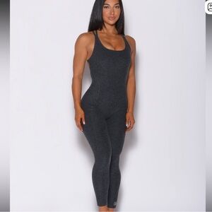 Bombshell Sportswear Form Bodysuit in charcoal.